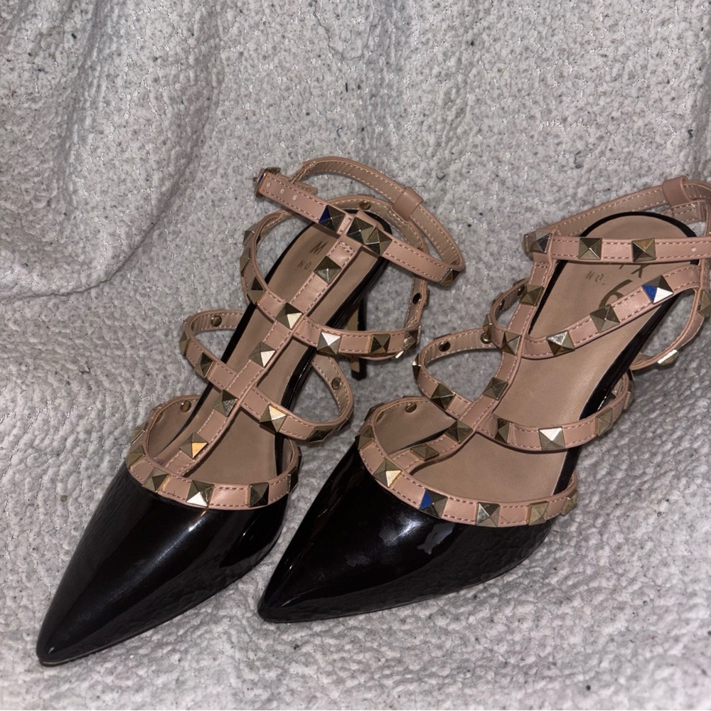 Studded Black Heels